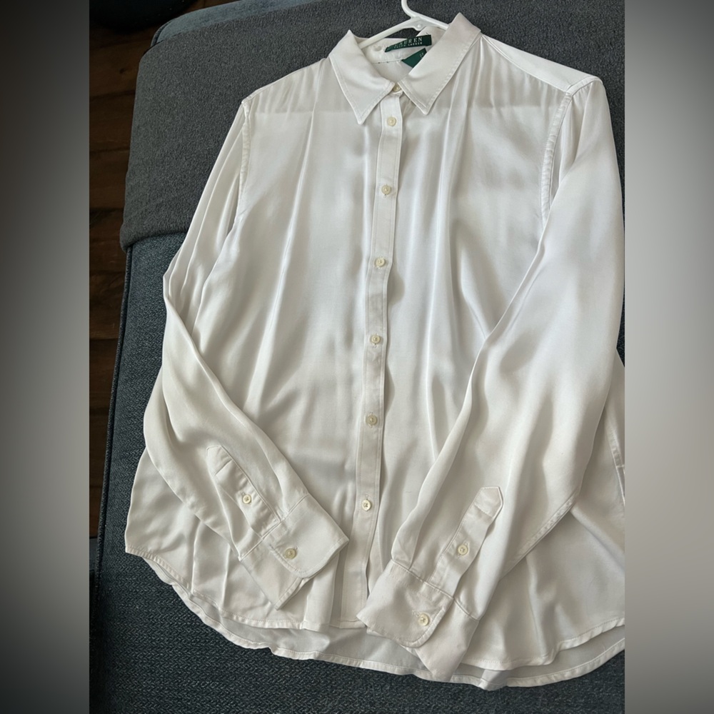 Classic Fit Silk Shirt Lauren Ralph Lauren white size XL